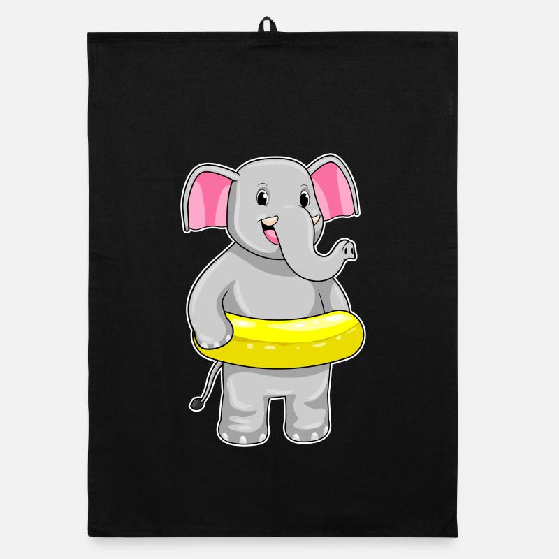 Été de nage dans le ring de nage d’éléphants Torchon bio