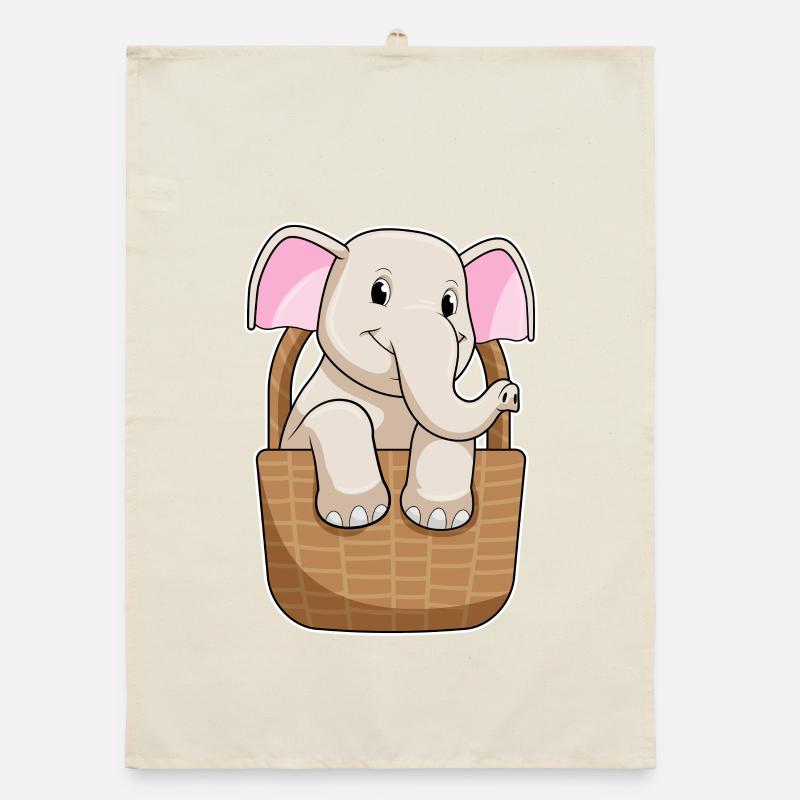 Elephant Basket Organic dish towel