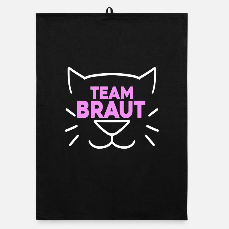 Team Braut Hochzeitsfeier Katze Organic Geschirrtuch