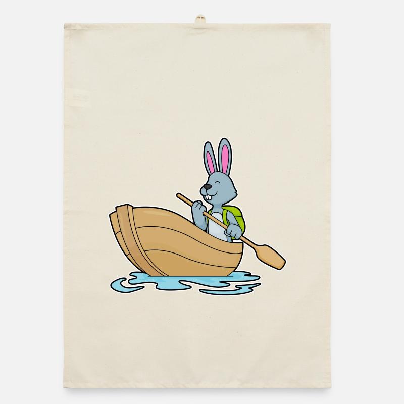 Hase kleines Boot Organic Geschirrtuch