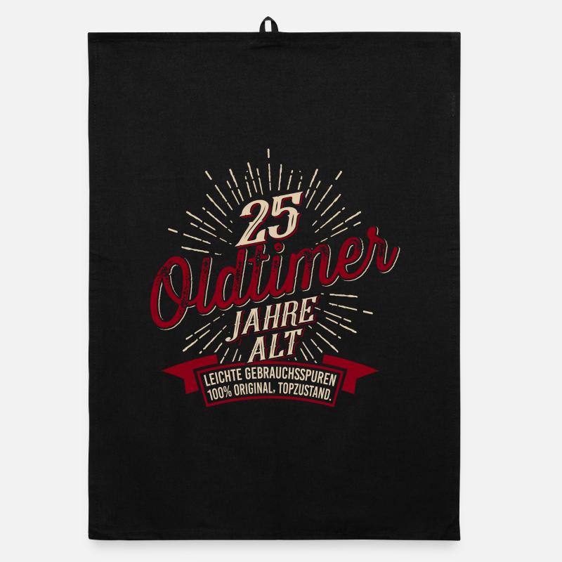 25. Geburtstag Oldtimer Organic Geschirrtuch