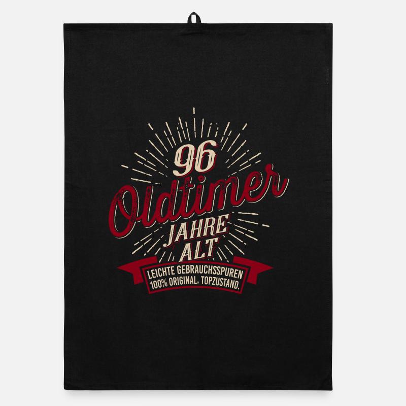 96. Geburtstag Oldtimer Organic Geschirrtuch