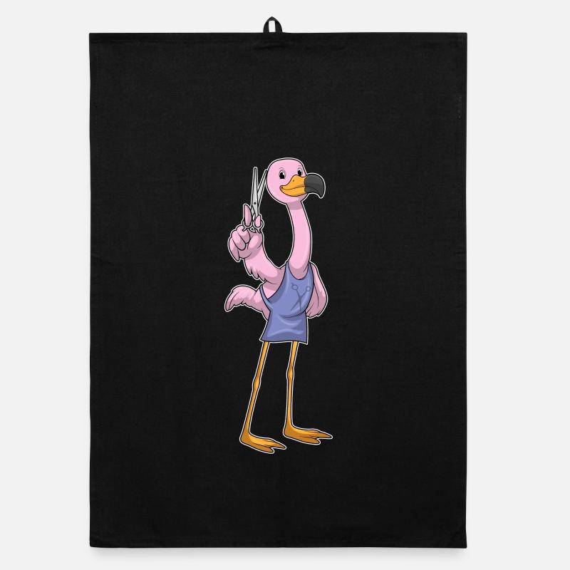 Flamingo Friseur Schere Organic Geschirrtuch