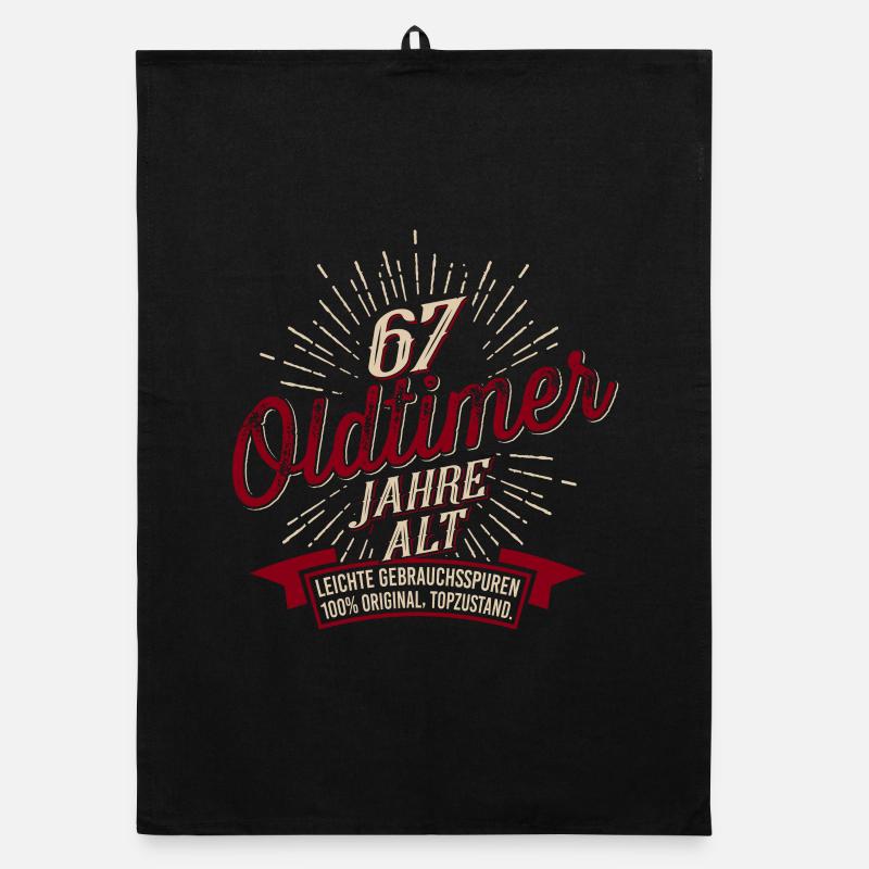 67. Geburtstag Oldtimer Organic Geschirrtuch