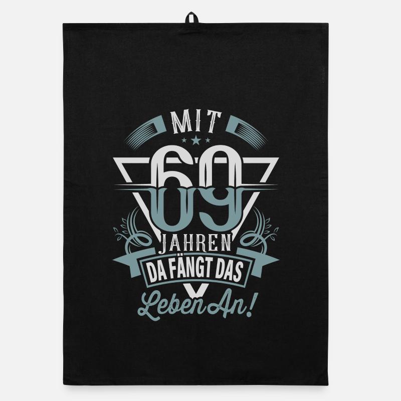 69. Geburtstag Da Fängt Das Leben An - Organic Geschirrtuch - Schwarz
