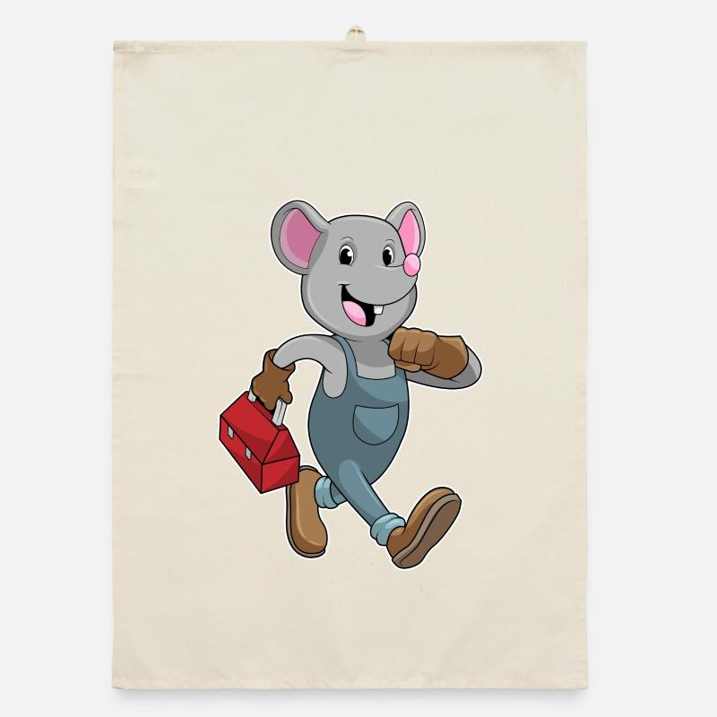 Mouse Craftsman Toolbox Crafts Organic dish towel