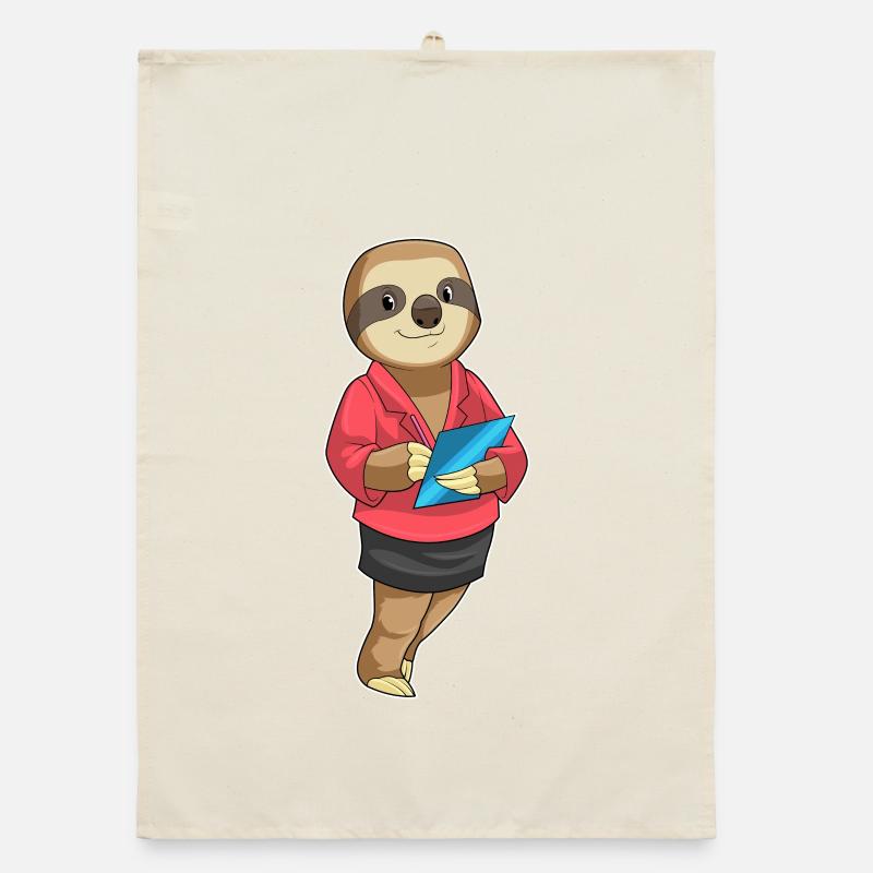 Sloth Secretary Document Office Organic dish towel