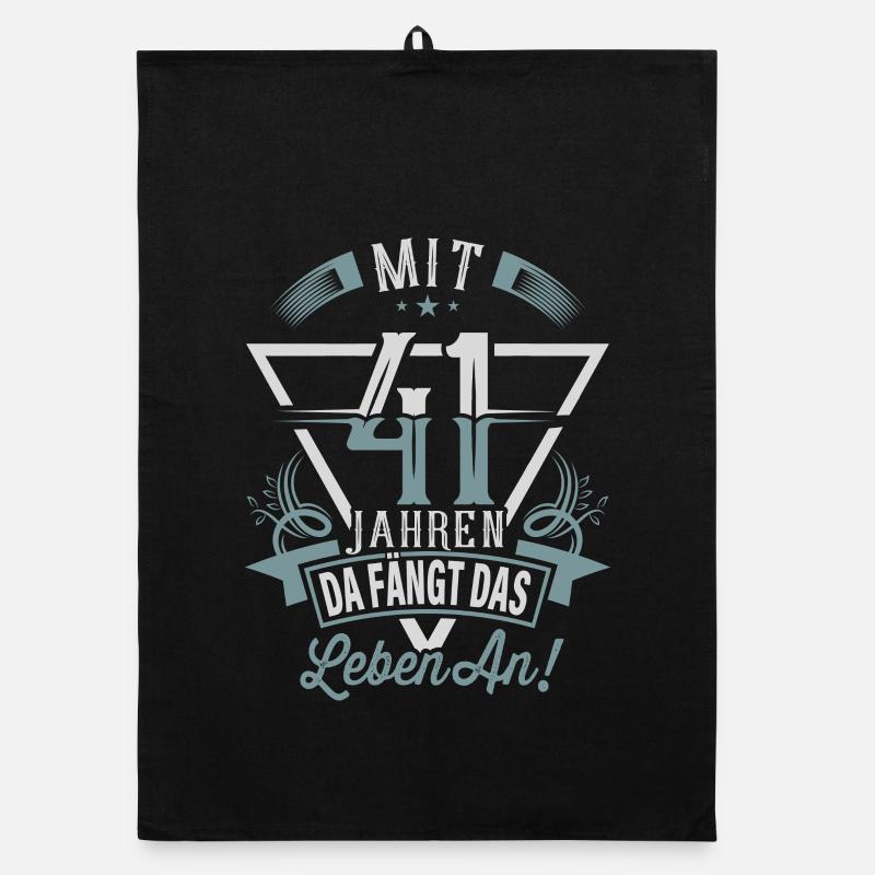 41. Geburtstag Da Fängt Das Leben An Organic Geschirrtuch