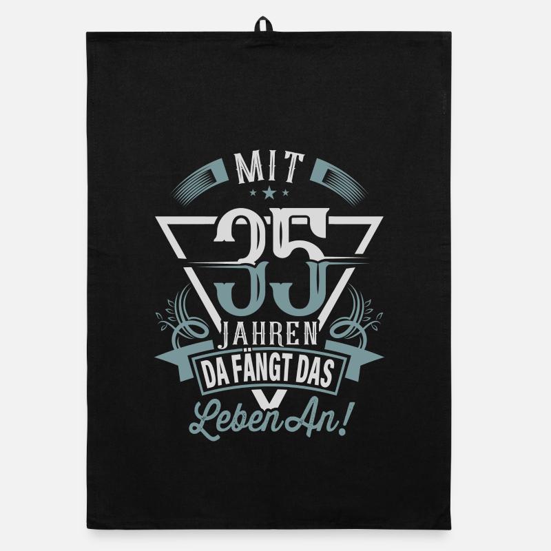 35. Geburtstag Da Fängt Das Leben An Organic Geschirrtuch