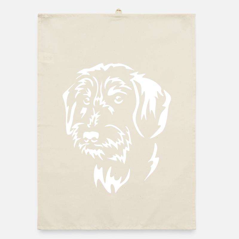 Dachshund Head "Black Edition" Organic dish towel