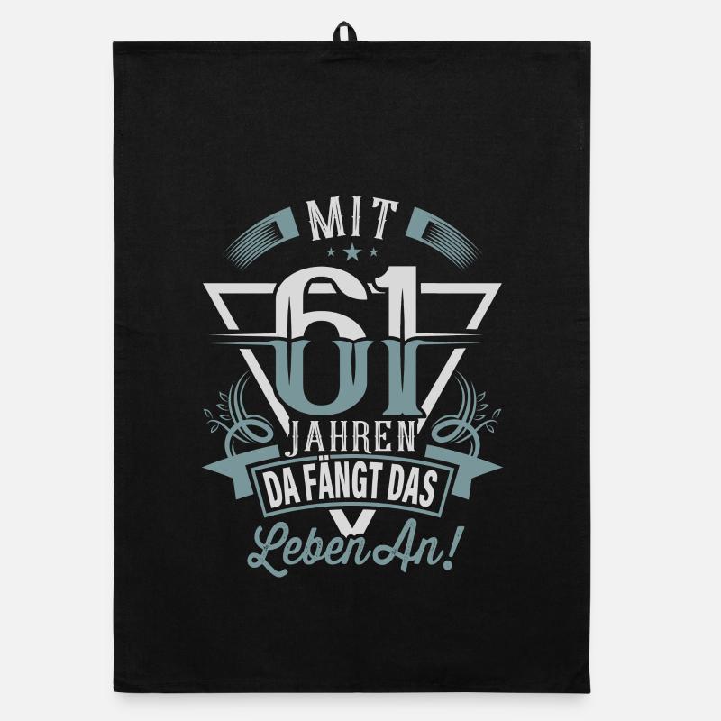 61. Geburtstag Da Fängt Das Leben An Organic Geschirrtuch