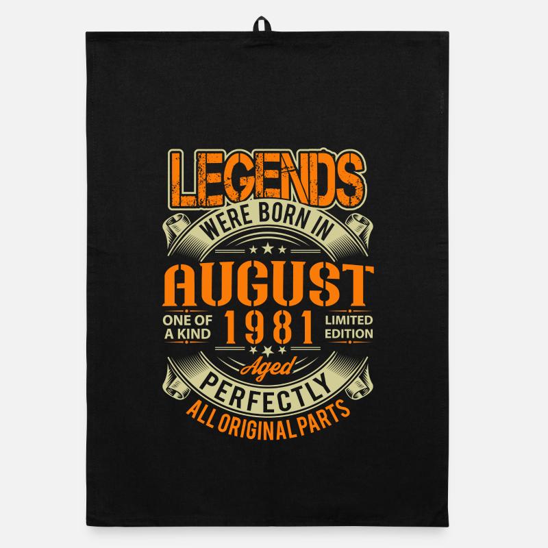 Légende d’anniversaire d’août 1981 Torchon bio