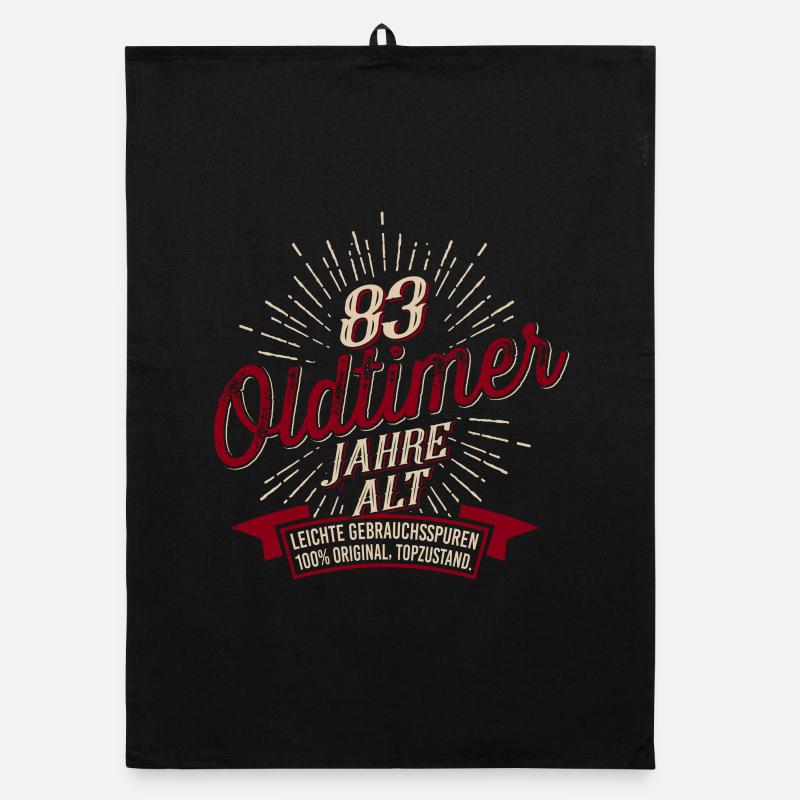83. Geburtstag Oldtimer Organic Geschirrtuch