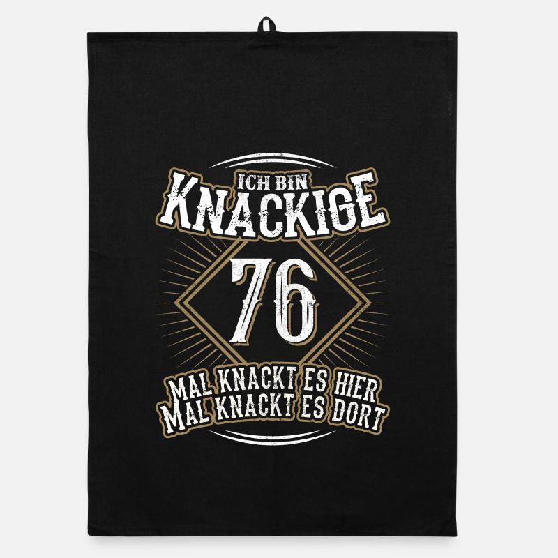 76. Geburtstag Lustig Geschenk - Organic Geschirrtuch - Schwarz
