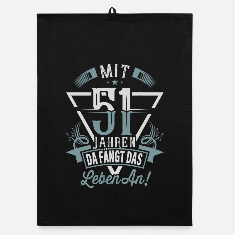 51. Geburtstag Da Fängt Das Leben An Organic Geschirrtuch