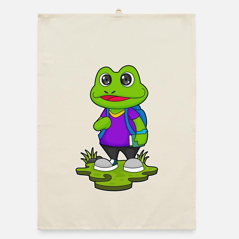 Frog Hiker Backpack Hiking Organic dish towel
