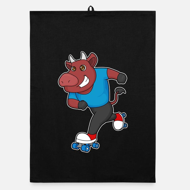 Bull Roller Skating Roller Skates Organic dish towel