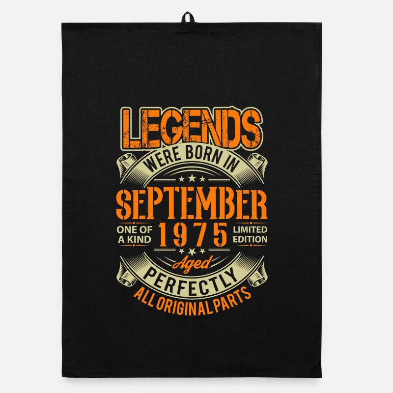 1975 September Geburtstag Legende Organic Geschirrtuch
