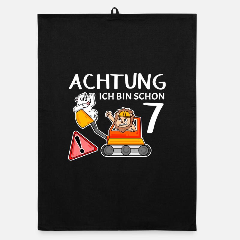 Junge 7 Jahre alt - 7. Geburtstag Geschenk Organic Geschirrtuch