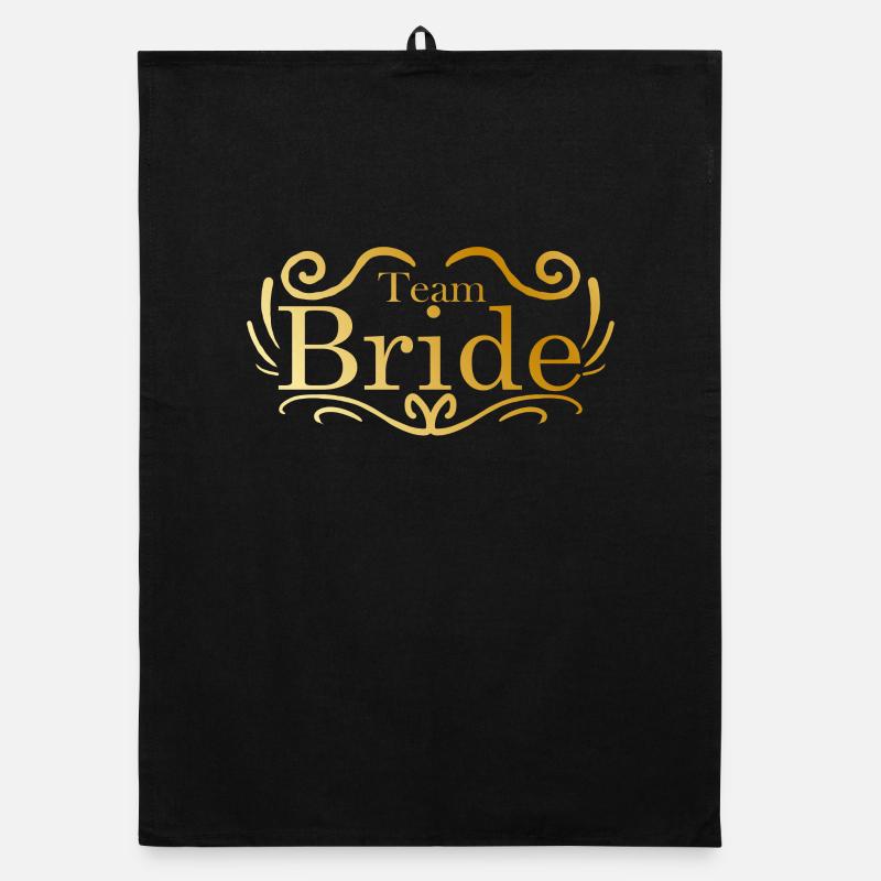 Team Bride in Gold Wedding Celebration Organic dish towel