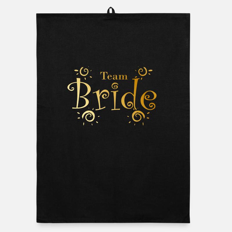 Team Bride in Gold Wedding Celebration Organic dish towel