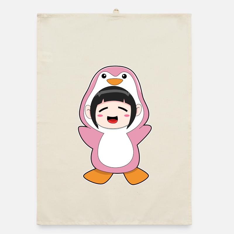 Pinguin Mädchen Kostüm Organic Geschirrtuch
