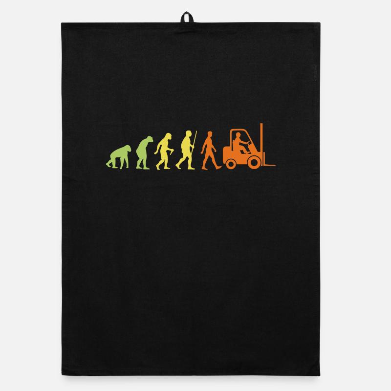 Evolution zur Gabelstapler-Arbeitskraft Organic Geschirrtuch