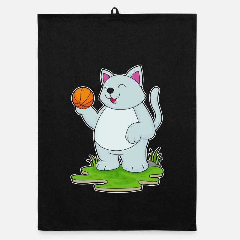 Chat Basketteur Basketteur Torchon bio