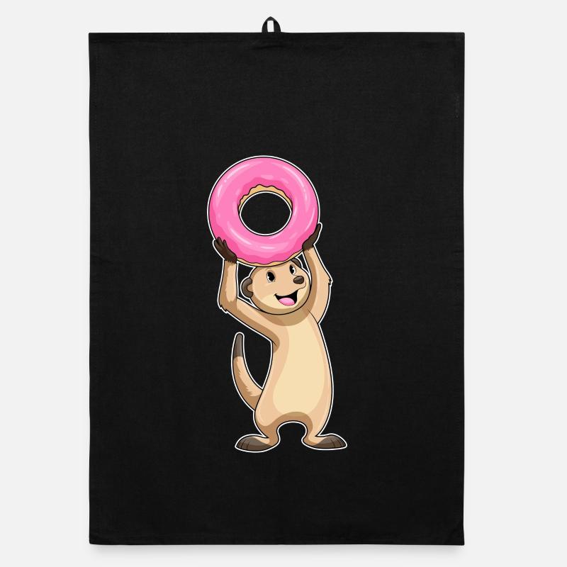 Erdmännchen Donut Organic Geschirrtuch