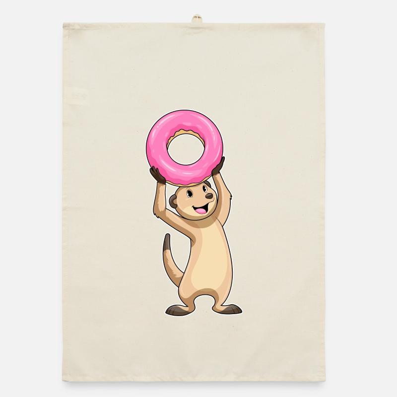 Erdmännchen Donut Organic Geschirrtuch