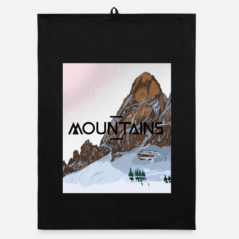 Snowy mountain Organic dish towel