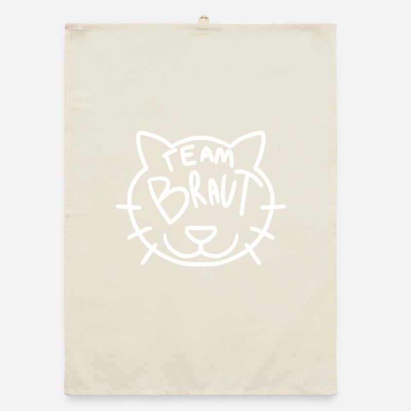 Team Braut Hochzeitsfeier Katze Organic Geschirrtuch