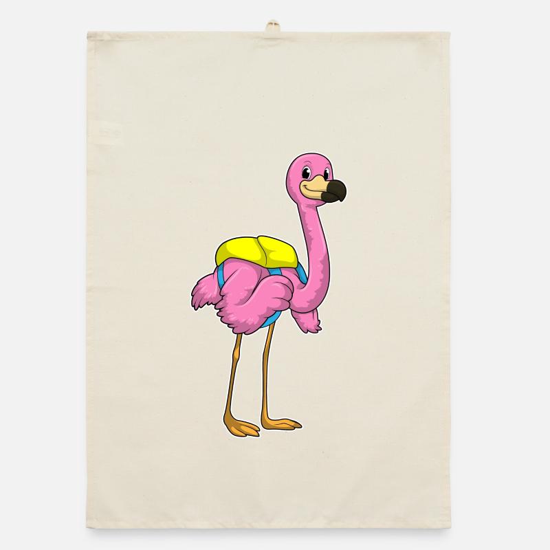 Flamingo Student Backpack School Organic dish towel