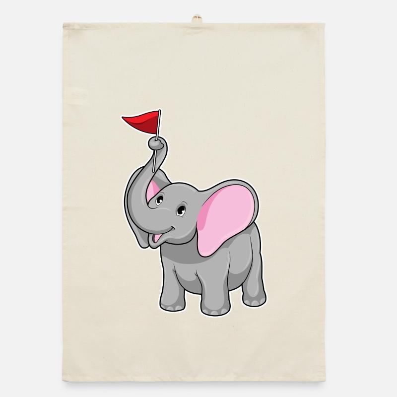 Drapeau des éléphants Torchon bio