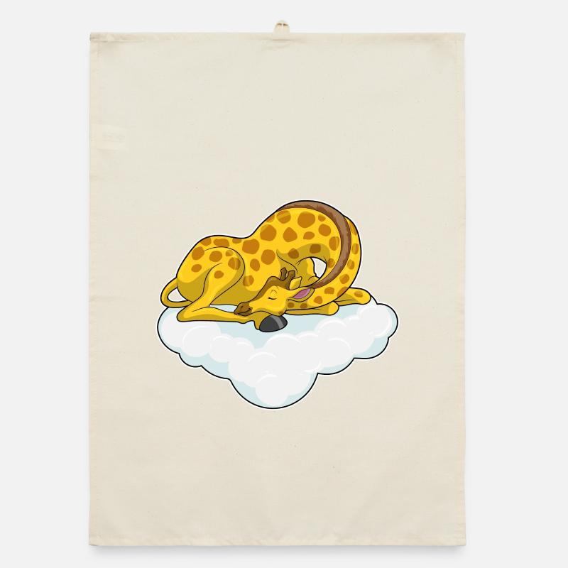 Giraffe Schlafen Wolken Organic Geschirrtuch