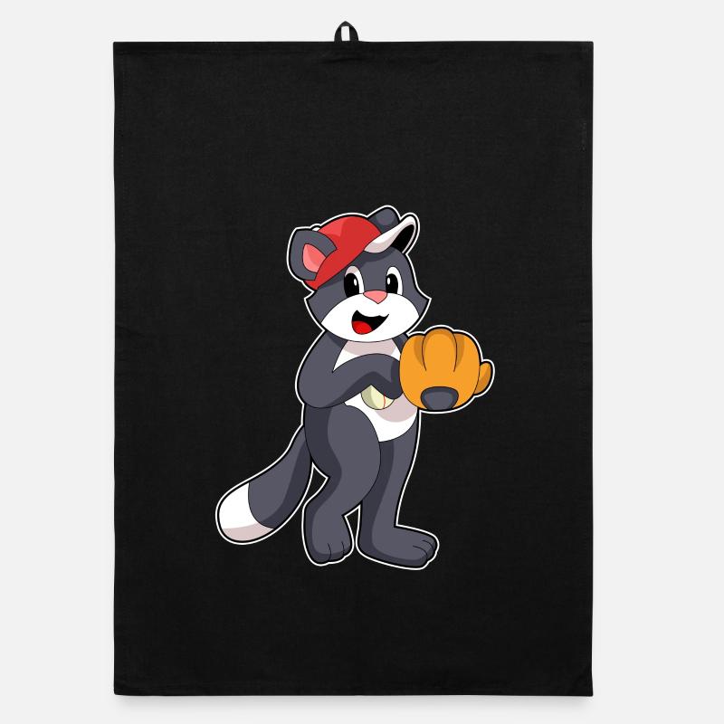 Katze Baseball Baseballhandschuh Organic Geschirrtuch