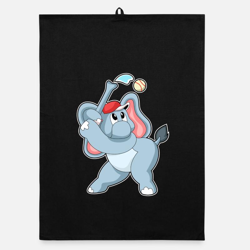 Elefant Baseball Organic Geschirrtuch