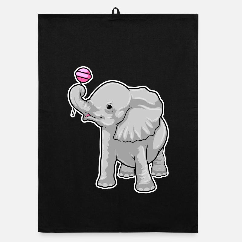 Elephant lollipops Organic dish towel