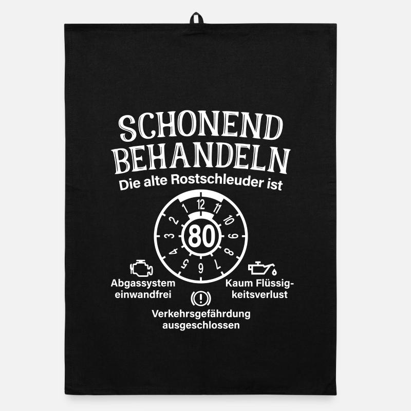 Schonend Behandeln 80. Geburtstag Rostschleuder 80 Organic Geschirrtuch