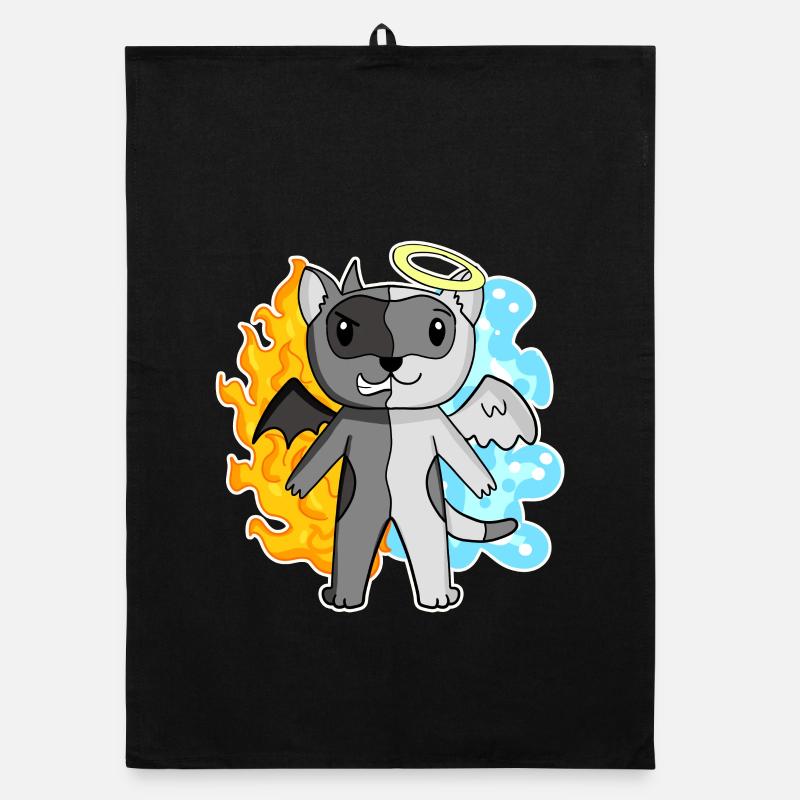 Cat Cat Breed Burma - Angel and Devil Organic dish towel