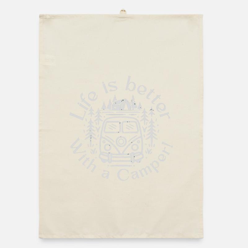 Life is better with a camper - Camping Tee Organic Geschirrtuch