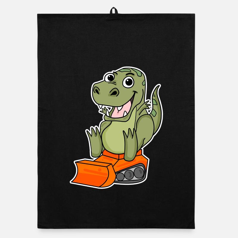 Dino Construction Site Children's Motif Organic dish towel