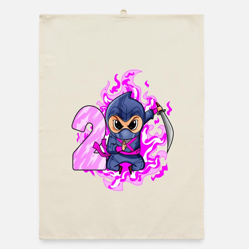 2. Geburtstag Mädchen 2 Jahre alt Ninja Organic Geschirrtuch
