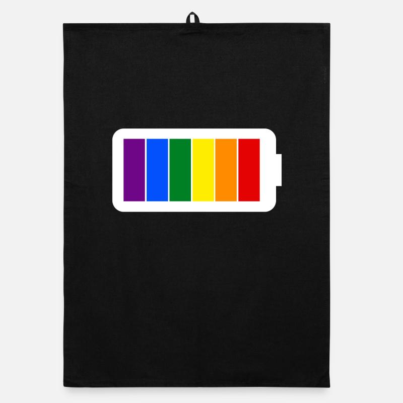 Regenbogenfarben Batterie Loading - Gay Pride Organic Geschirrtuch
