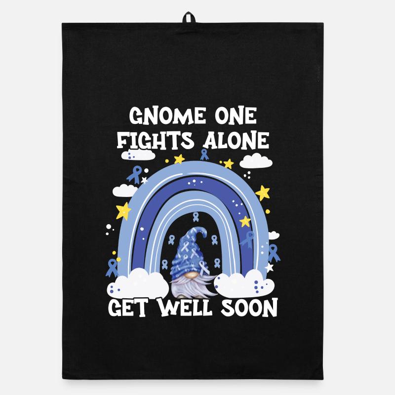 Gnome One Fights Alone Colorectal Cancer Organic dish towel