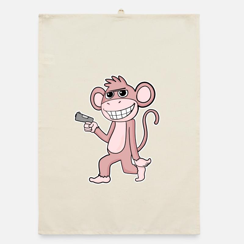Singe avec pistolet Torchon bio