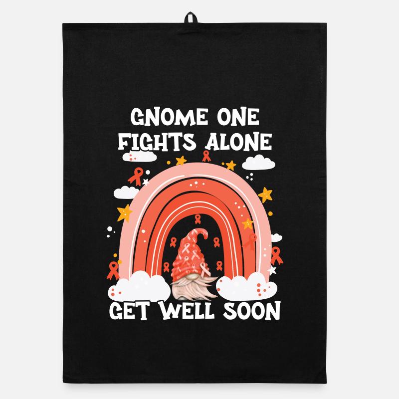 Gnome One Fights Alone Leukemia Organic dish towel