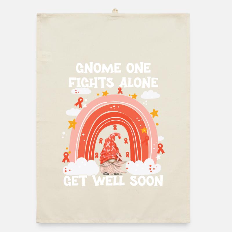 Gnome One Fights Alone Leukemia Organic dish towel