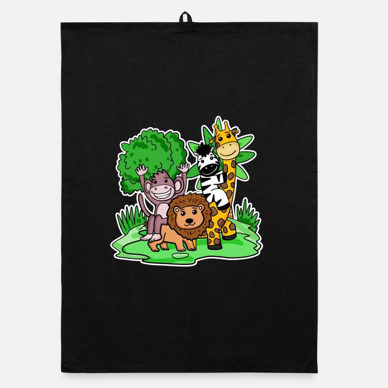 Cute Animals Monkey Lion Zebra Giraffe Organic dish towel