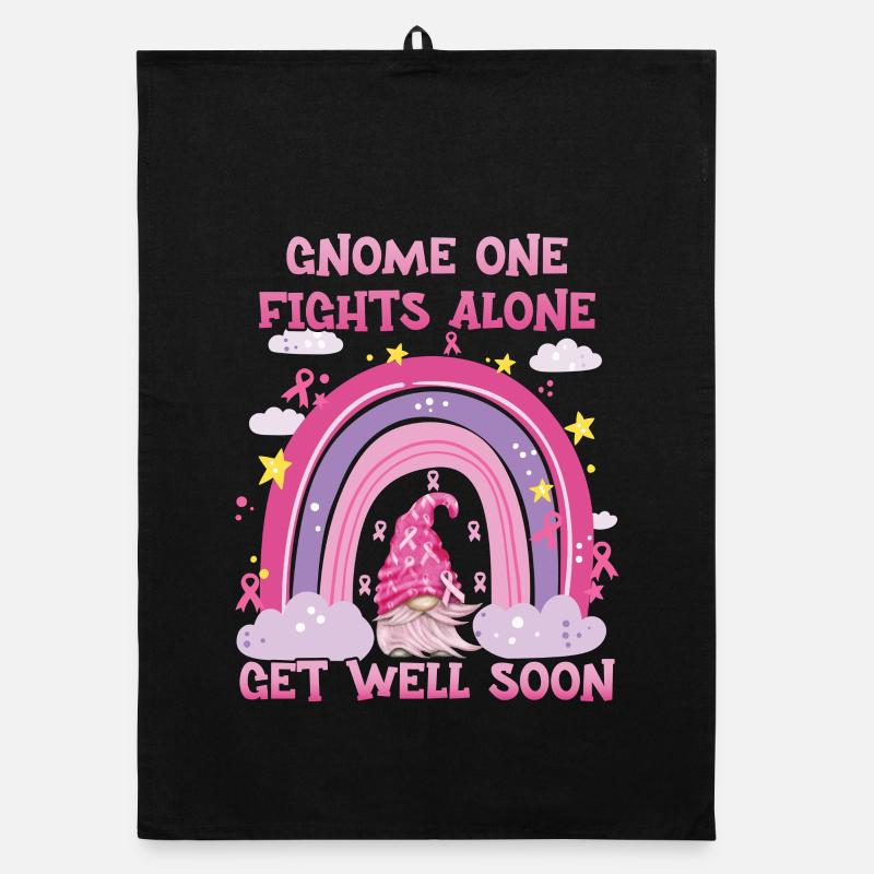 Gnome One Fights Alone Brustkrebs Organic Geschirrtuch